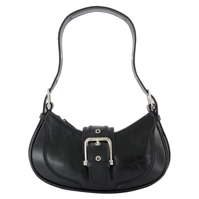 Hobo Brocle Shoulder Bag - Osoi - Leather - Black