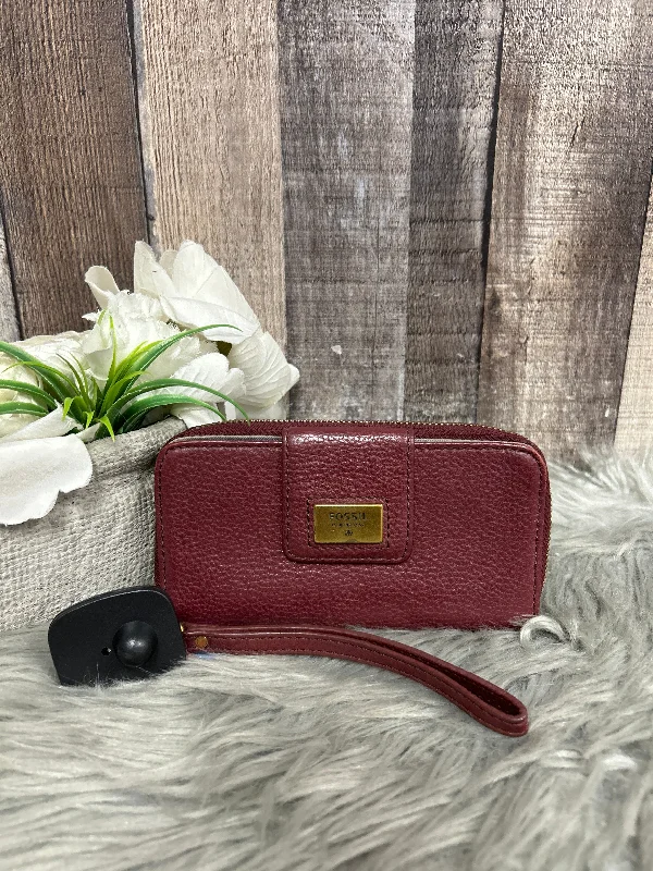 Wristlet Leather By Fossil, Size: Medium