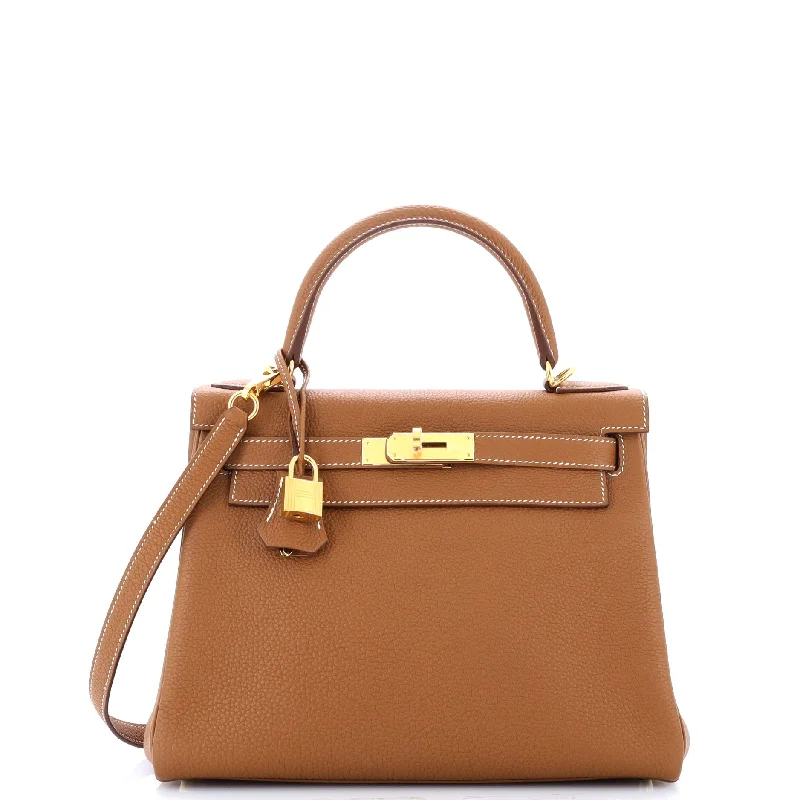 Kelly Handbag Gold Togo with Gold Hardware 28