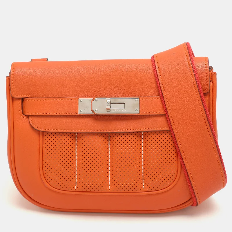 Hermes Orange Swift Leather Berline 21 Bag