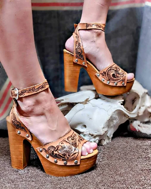 Golden Tan Magnolia Heels