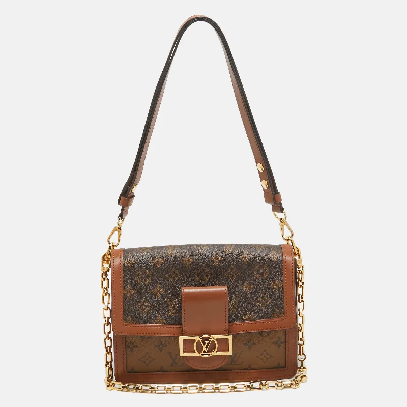 Louis Vuitton Monogram/monogram Reverse Canvas Dauphine Mm Bag