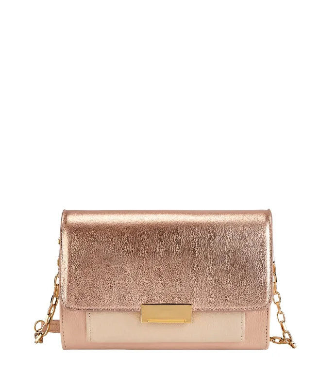 Kate Crossbody Bag In Metallic Rose