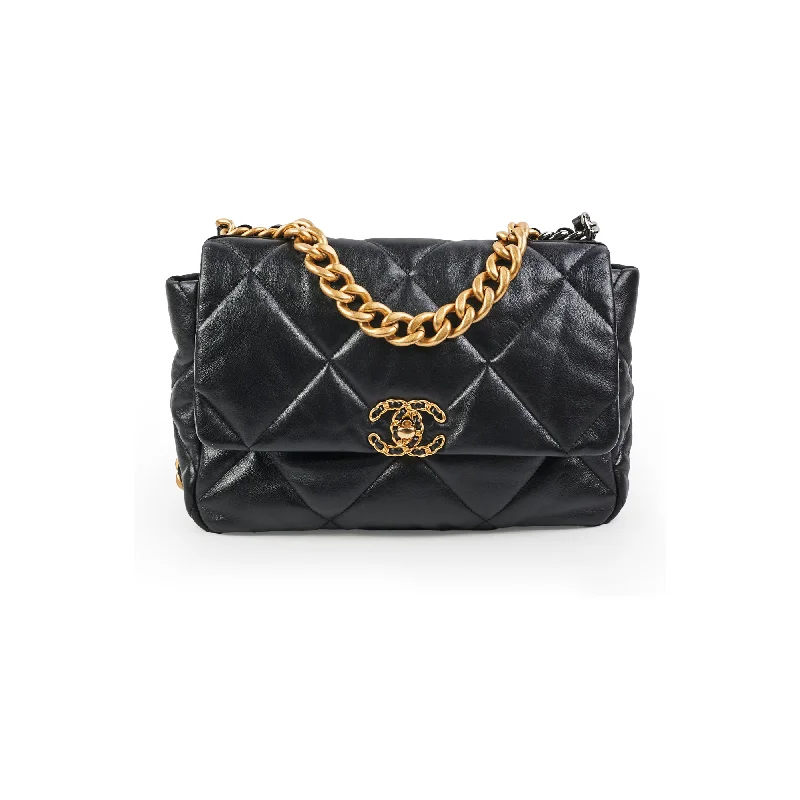 Chanel 19 Medium Goatskin Black