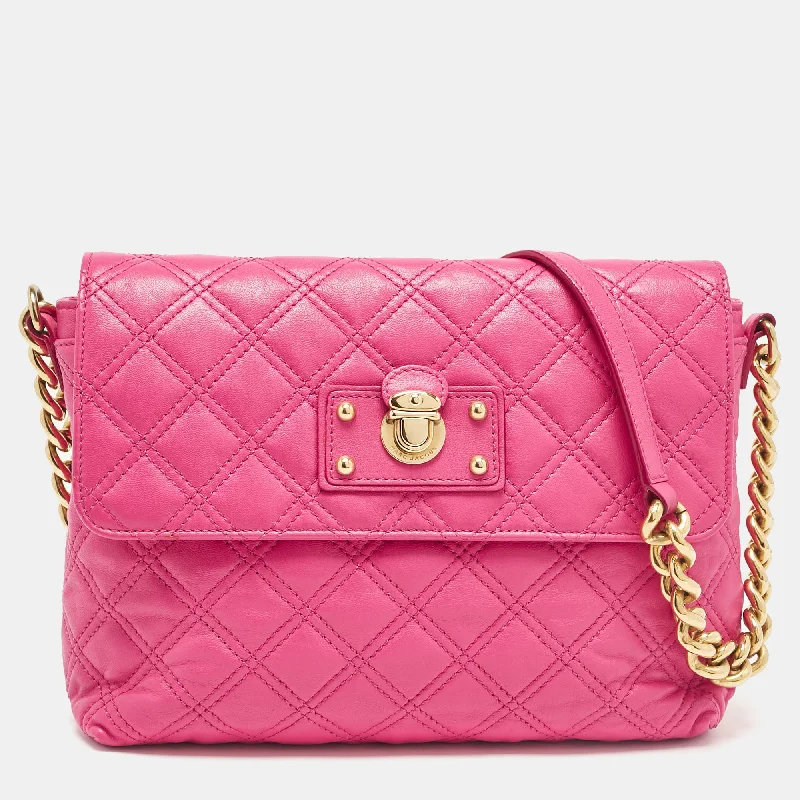 Marc Jacobs Pink Quilted Leather Large Single Shoulder Bag