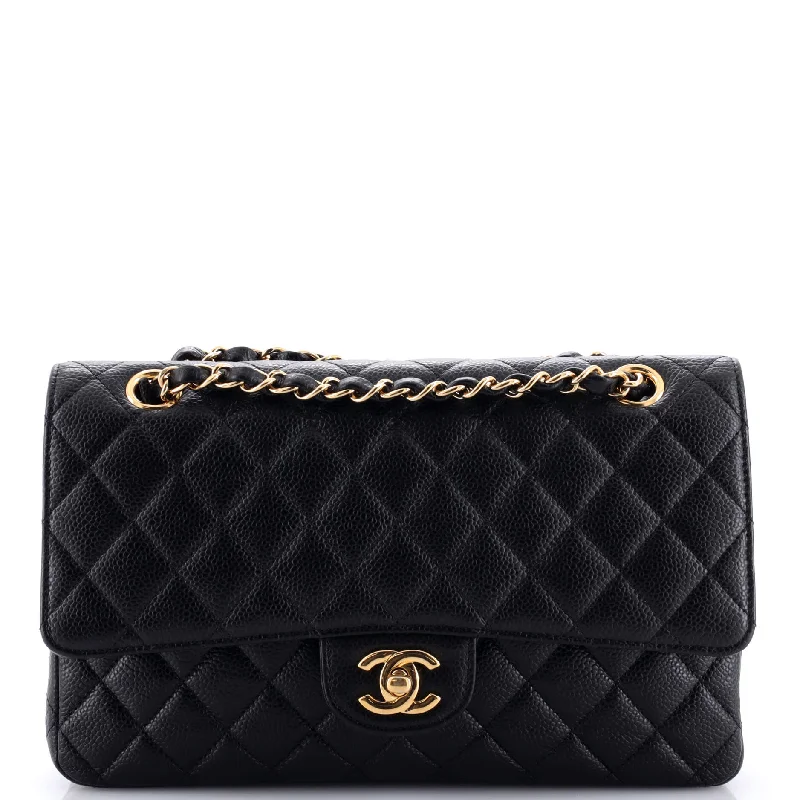 Classic Double Flap Bag Quilted Caviar Medium