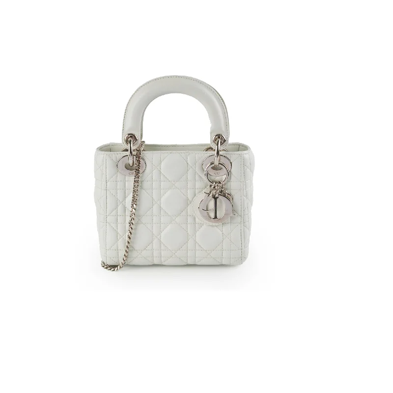 Christian Dior Lady Dior Mini Lambskin White