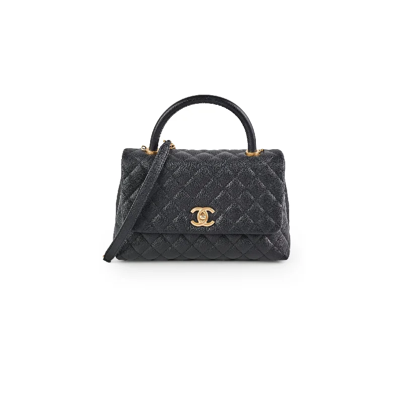 Chanel Medium Coco Handle Caviar Black