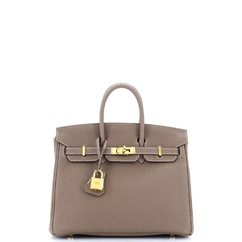 Birkin Handbag Grey Togo with Gold Hardware 25