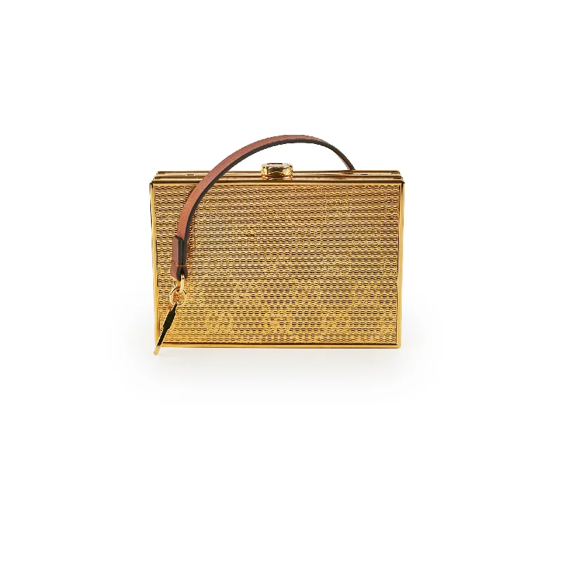 Gucci Gold Monogram Clutch