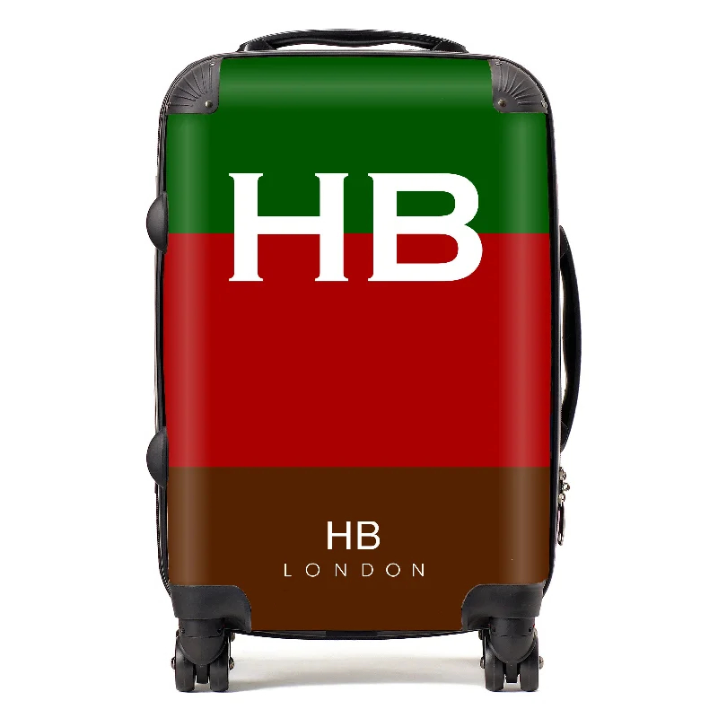 Personalised Royal Tank Regimental Colours with White Font Initial Suitcase