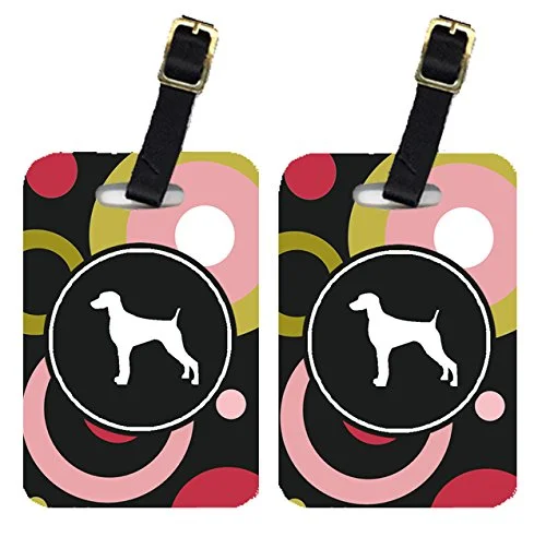 Caroline's Treasures KJ1063BT Pair of 2 Weimaraner Luggage Tags, Large, multicolor