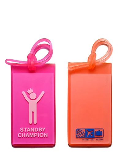 Flight 001 Luggage Tag Set, Pink