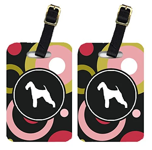 Caroline's Treasures KJ1003BT Pair of 2 Airedale Luggage Tags, Large, multicolor