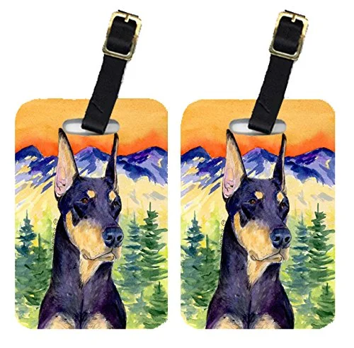 Carolines Treasures Ss8658Bt Doberman Luggage Tag - Pair 2, 4 X 2.75 In.