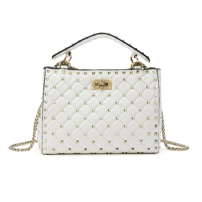 Tiffany & Fred Quilted & Studded Lambskin Leather Shoulder Bag