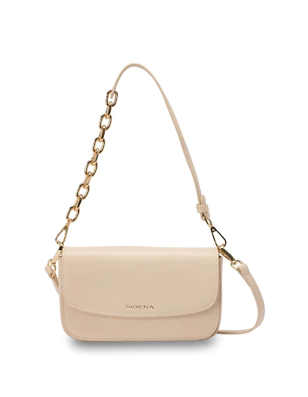 Mocha Donnette Half-Chain Bag - Cream