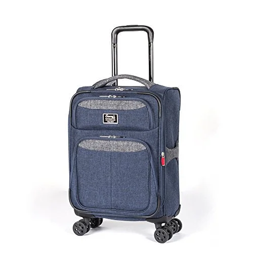 Sammy'S Soft Goods Co. Saint Dominique Expandable 20" Suitcase, Navy/Grey