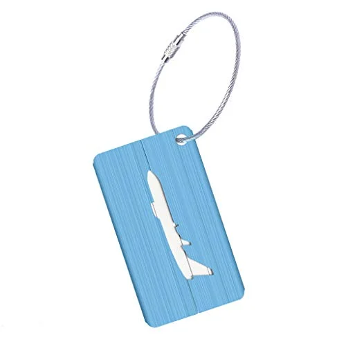 Carise New Brushed Aluminium Luggage Tags Suitcase Label Address ID Baggage Tag Travel