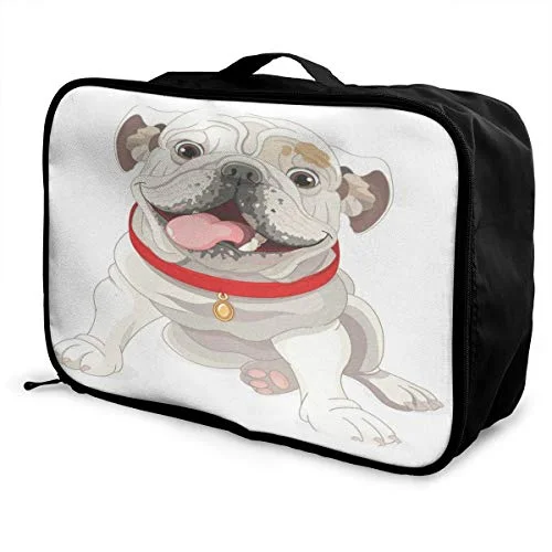 Travel Bags English Bulldog Portable Storage Trolley Handle Luggage Bag