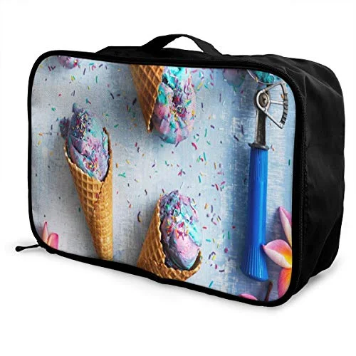 Travel Bags Unicorn Ice-Cream Portable Storage Special Trolley Handle Luggage Bag