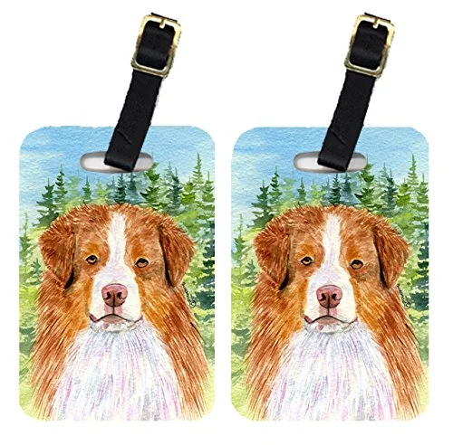 Caroline's Treasures SS8317BT Pair of 2 Australian Shepherd Luggage Tags, Large, multicolor