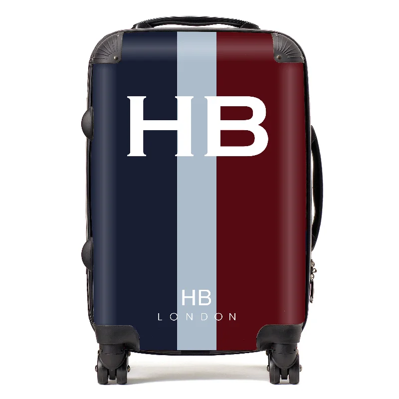 Personalised RAF Regimental Colours with White Font Initial Suitcase