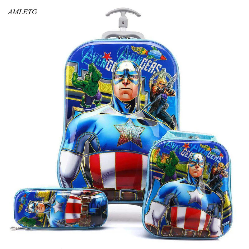 Brand 3d Boy Anime Trolley Bus Box Child Ladder Luggage Travel Rolling Luggage Girl Cartoon Pull