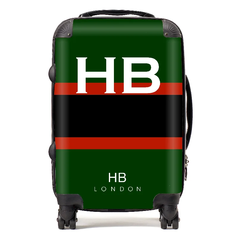 Personalised Rifles Regimental Colours with White Font Initial Suitcase