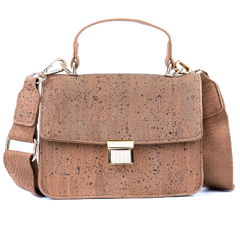 Chic Natural Cork Crossbody Bag with Gold Clasp BAG-2322