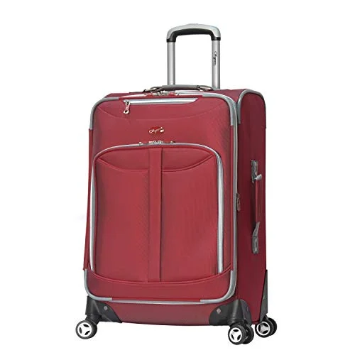 Olympia Luggage  Tuscany 25 Inch Expandable Vertical Rolling Luggage Case,Red,One Size