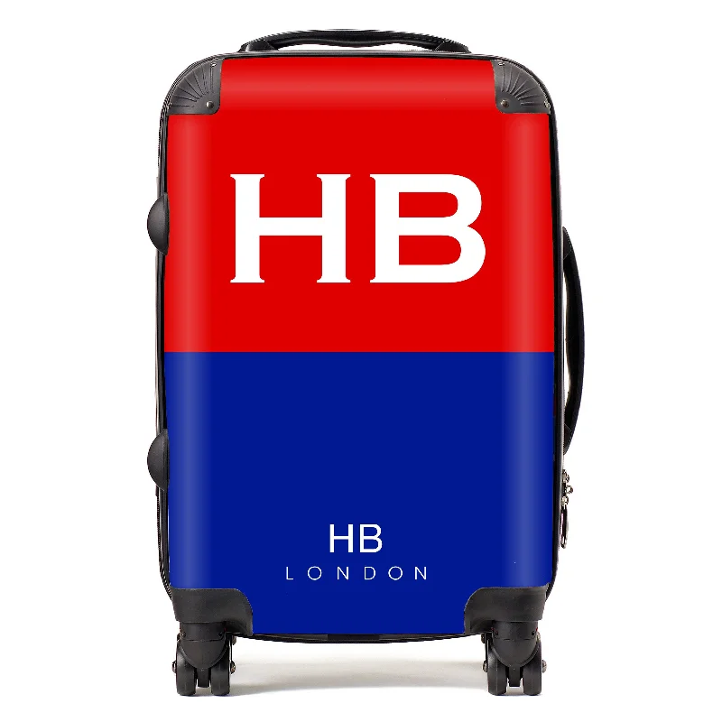 Personalised Royal Artillery Colours with White Font Initial Suitcase