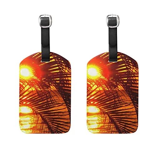 Luggage Tags Gallery Hawaii Sunset Palm Tree Womens Bag Suitcase Tags Holder traveling