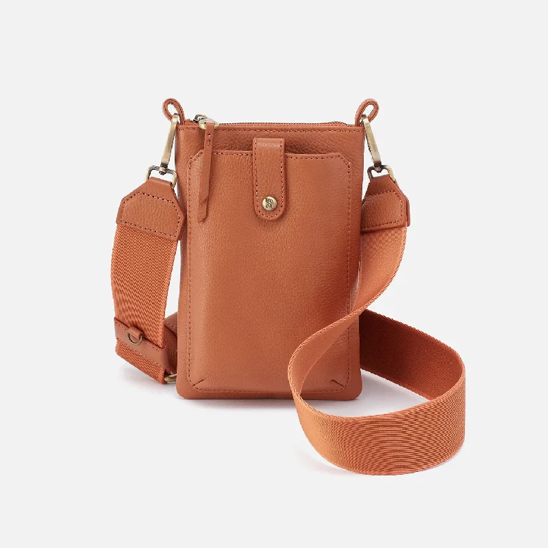 Cass Phone Crossbody In Pebbled Leather - Butterscotch