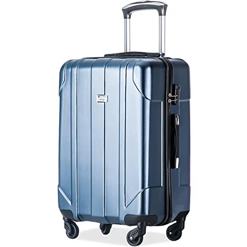 P.E.T Luggage Light Weight Spinner Suitcase 20inch 24inch and 28 inch Available (Blue, 24-Checking in)