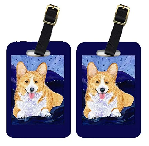 Caroline'S Treasures Ss8414Bt Pair Of 2 Corgi Luggage Tags, Large, Multicolor