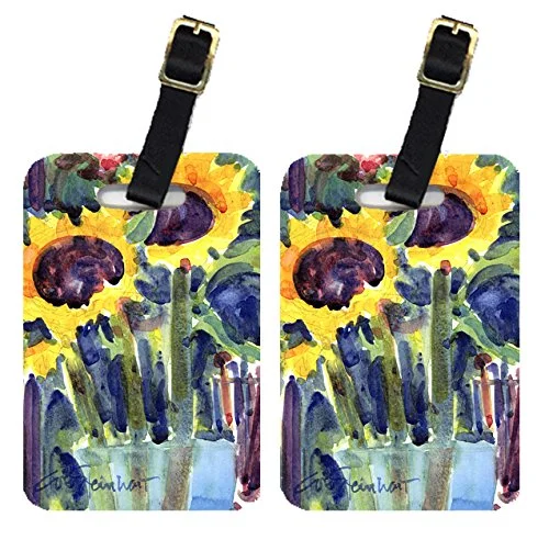 Carolines Treasures 6049Bt Flowers - Sunflower Luggage Tag - Pair 2, 4 X 2.75 In.