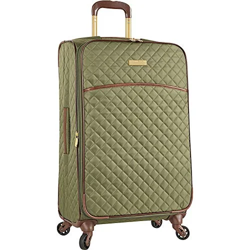 Anne Klein 25" Expandable Softside Spinner Luggage, Olive Quilted