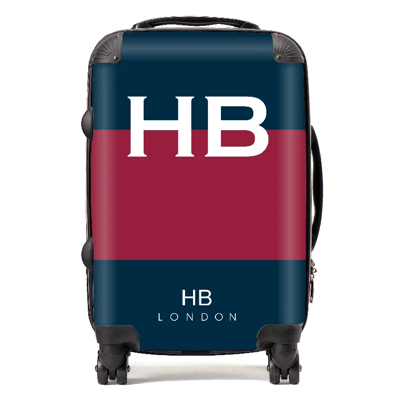 Personalised Household Division Colours with White Font Initial Suitcase