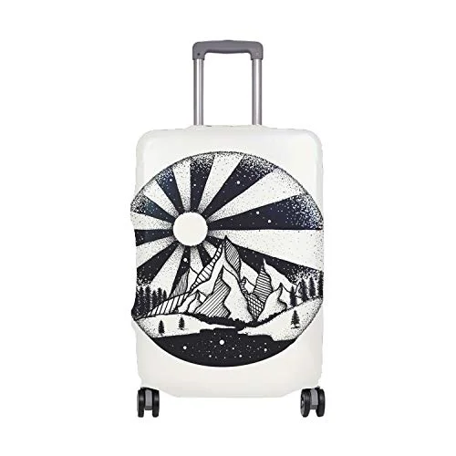 Spandex Luggage Cover for Travel Full Moon Nigh Suitcase Protective Bag Cover Fit 22x24 in Luggage