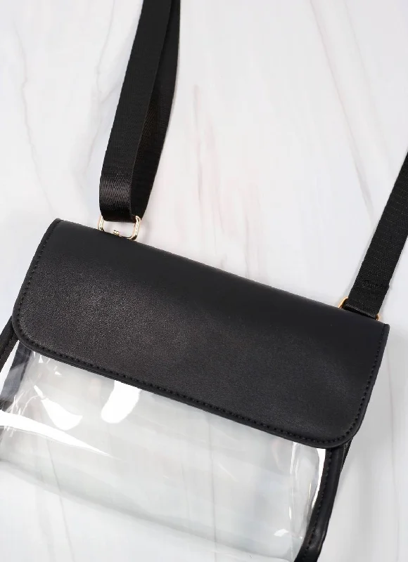 Tatum Convertible Clear Bag In Black