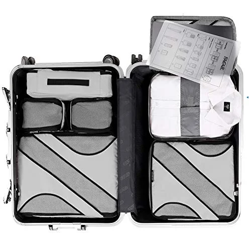 BAGAIL 6 Set Packing Cubes Multi-Functional Luggage Packing Organizers for Travel Accessories