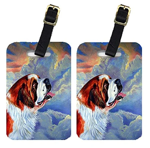 Caroline's Treasures 7085BT Pair of 2 Saint Bernard Luggage Tags, Large, multicolor