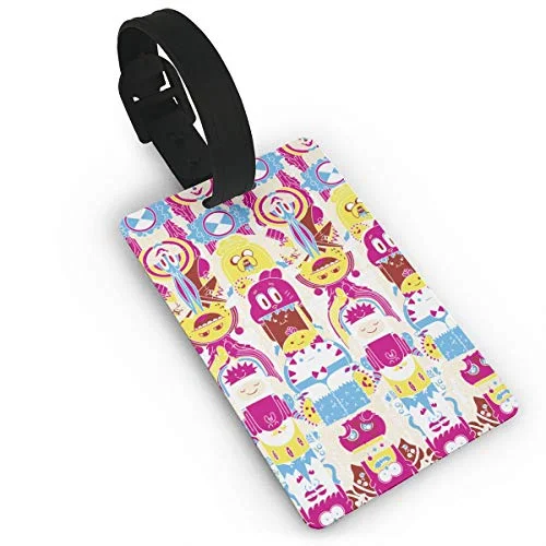 Luggage Tags & Bag Tags, Cartoon Adventure Time Pattern ID Tags For Luggage Baggage Travel