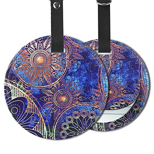 Cheliz 2pcs Flower Compass Elephant Luggage Tags Suitcase Luggage Tags Travel Accessories Baggage